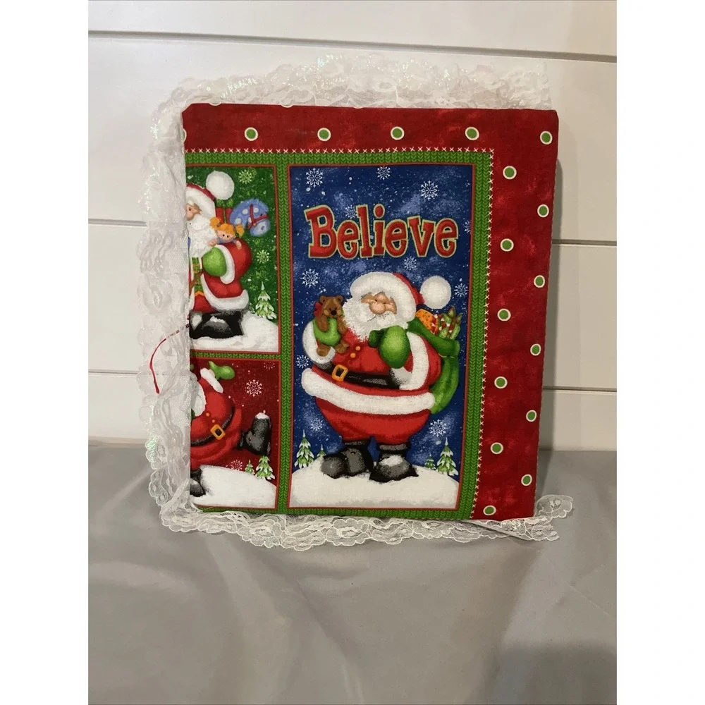 Handmade Scrapbook‎ Quilt Vintage Christmas Photo Album, Santa
